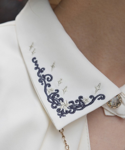 axes femme（アクシーズ ファム） ブラウス シャツ ステラ刺繍ブラウス