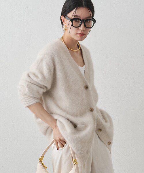 ニット セーター FURカシミヤニットカーデ レディース Loungedress ニット セーター FURカシミヤニットカーデ