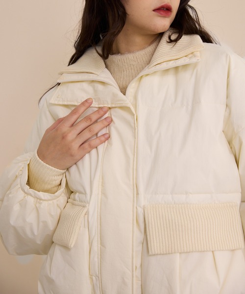 OLUN ダウンコート ダウンジャケット padding rib blouson/中綿リブ 