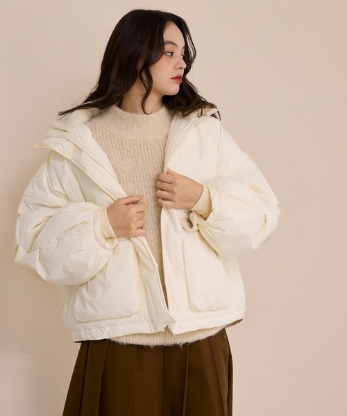 OLUN ダウンコート ダウンジャケット padding rib blouson/中綿リブ