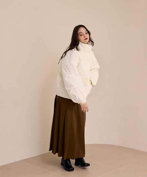 OLUN ダウンコート ダウンジャケット padding rib blouson/中綿リブ