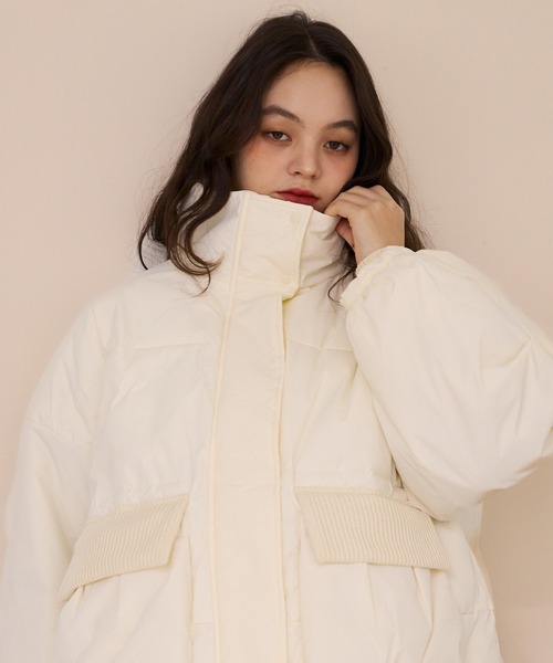 OLUN ダウンコート ダウンジャケット padding rib blouson/中綿リブ