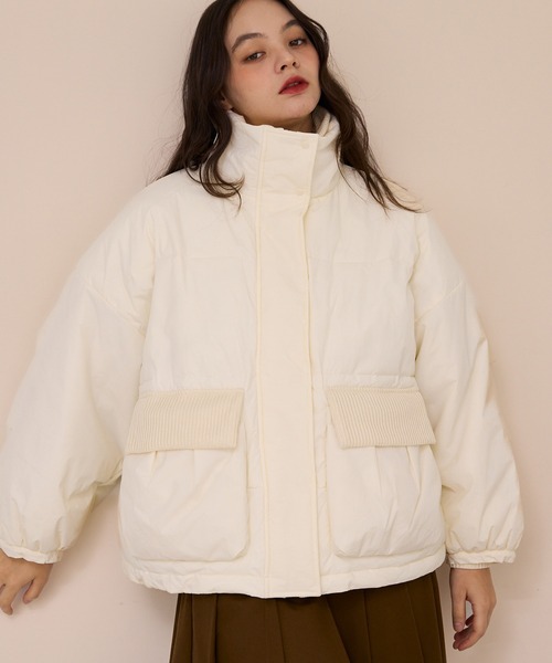 OLUN ダウンコート ダウンジャケット padding rib blouson/中綿リブ