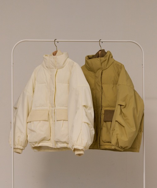 OLUN ダウンコート ダウンジャケット padding rib blouson/中綿リブ