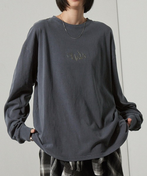 tシャツ 「Alfred Alex」ヴィンテージ加工ピグメントメタルシリコン