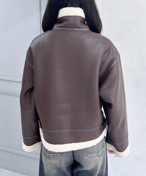 INGNI（イング） ムートンコート ボアコート クロップド丈フライト
