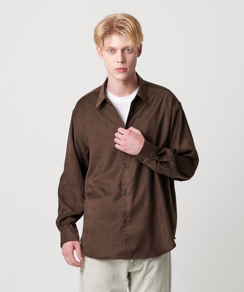 ビューティー＆ユース ユナイテッドアローズ（BEAUTY&YOUTH）/スエード タッチ レギュラー シャツ FORM型 BEAUTY＆YOUTH UNITED ARROWS シャツ スエード タッチ レギュラー