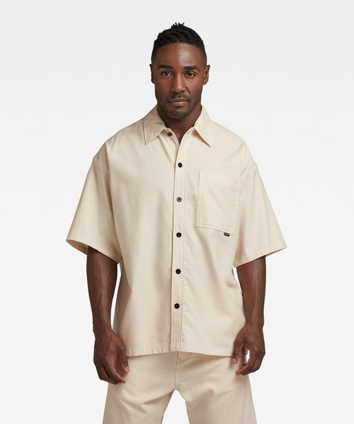 G-STAR RAW 「G-STAR」 7分袖シャツ LARGE ベージュ系その他 メンズ
