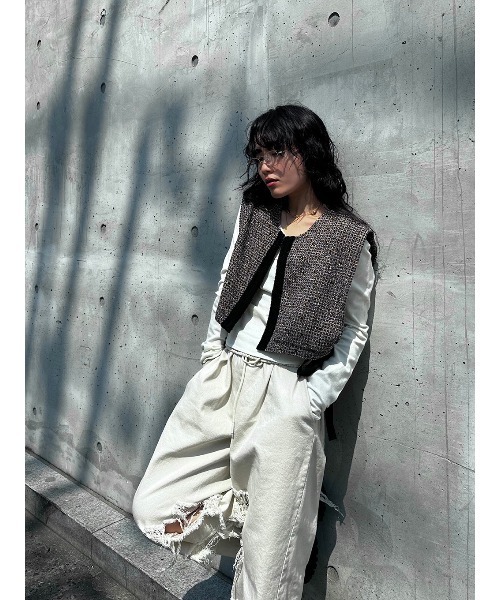 ELCHELE（エルチェレ） スウェットパンツ ジャージ INSIDE RIPPED HOLE