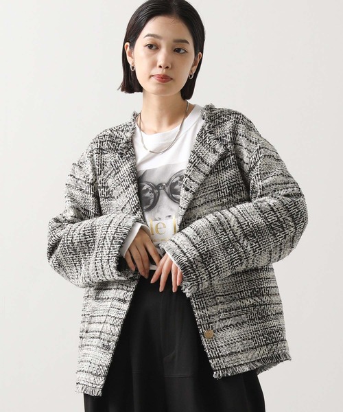 グレディブリリアン　アウター　コート Gready Brilliant アウター リバー配色クルーAラインコート