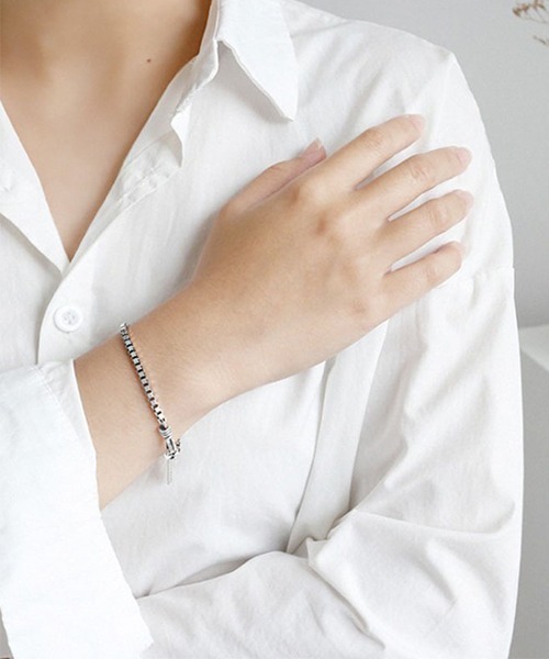 NO WAY ブレスレット /シルバープレートチェーンブレスレット(T3