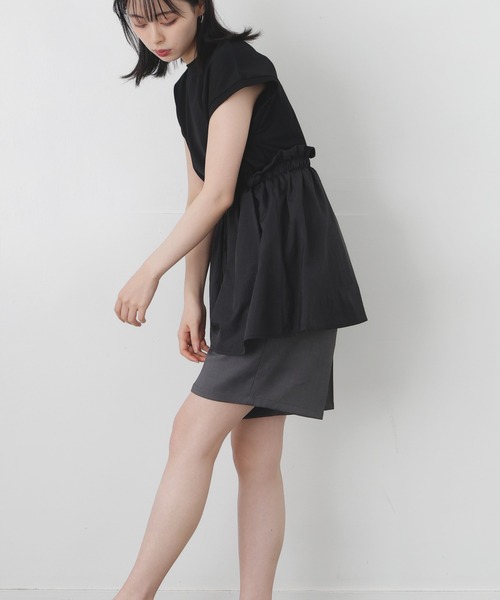 「LIAN」 半袖カットソー FREE 杢グレー レディース_画像3