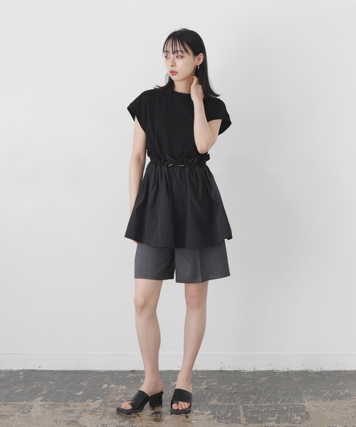 「LIAN」 半袖カットソー FREE 杢グレー レディース_画像4