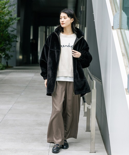 ラミースタンドブルゾン　ブラック FRAMeWORK（フレームワーク）の「ラミースタンドブルゾン（ブルゾン