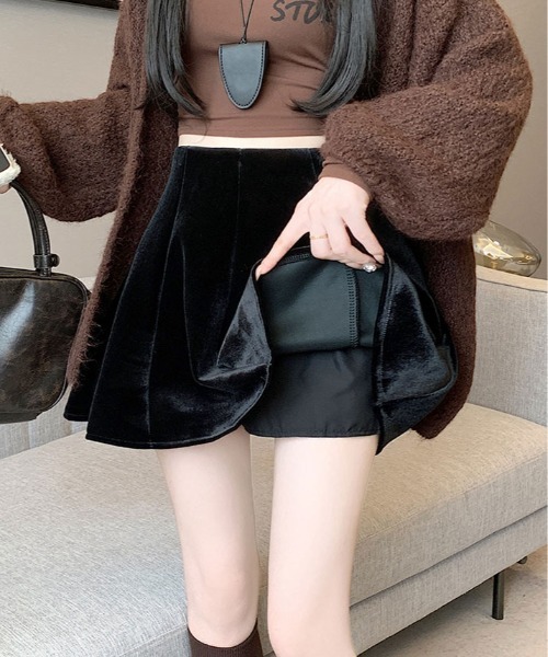 スカート インパン付き ミニ フレア ベロア : ZOZOTOWN Yahoo!店