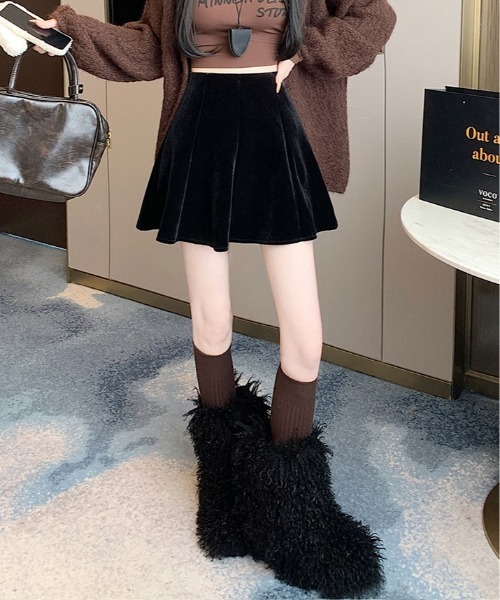 スカート インパン付き ミニ フレア ベロア : ZOZOTOWN Yahoo!店
