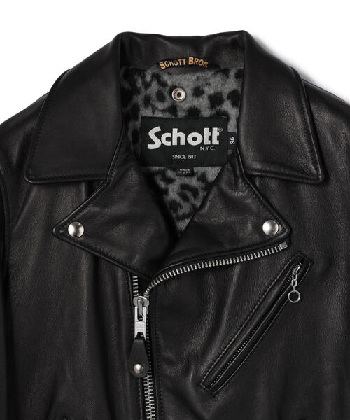 Schott N.Y.C（ショット） 「schott」 レザーブルゾン 38 ブラック