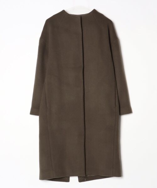 ELENDEEK（エレンディーク） ノーカラーコート 01 グリーン レディース