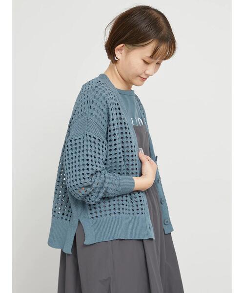 「sm2rhythm」 ニットカーディガン F ブルー レディース_画像3