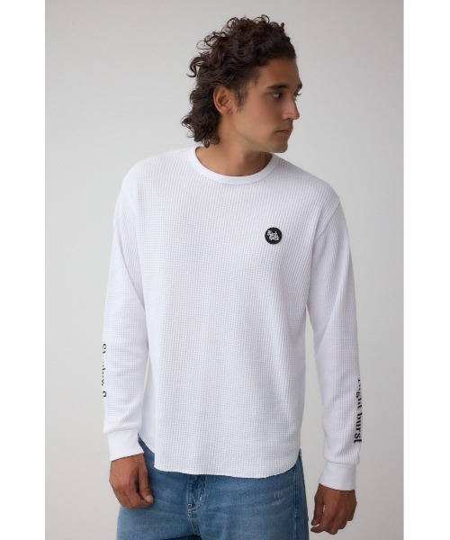ON Climate Stretch ジッパー トップス ワッフル柄 AZUL BY MOUSSY（アズールバイマウジー） tシャツ 袖刺繍ワッフル