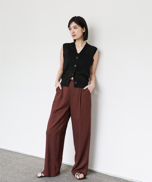 「select MOCA Et」 スラックス LARGE ブラウン レディース_画像3