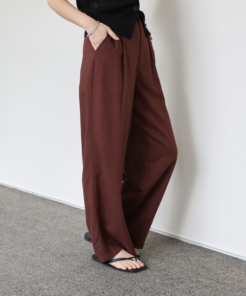 「select MOCA Et」 スラックス LARGE ブラウン レディース_画像6