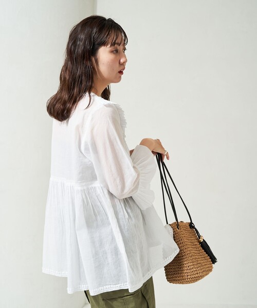 「Freada」 長袖ブラウス ONE SIZE ホワイト レディース_画像6