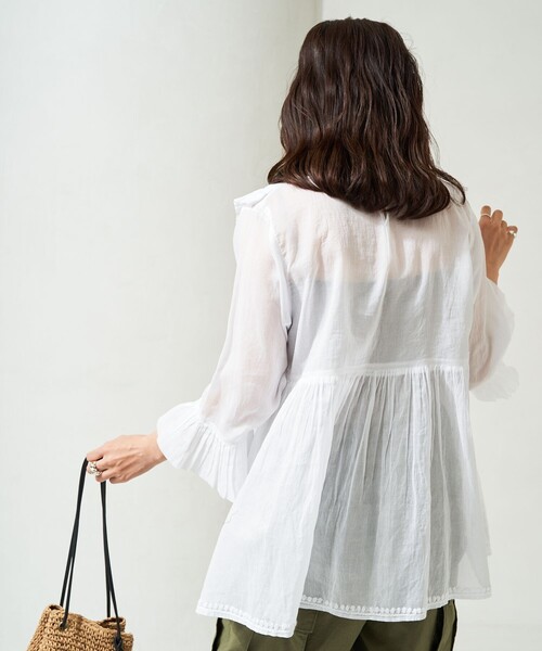 「Freada」 長袖ブラウス ONE SIZE ホワイト レディース_画像7