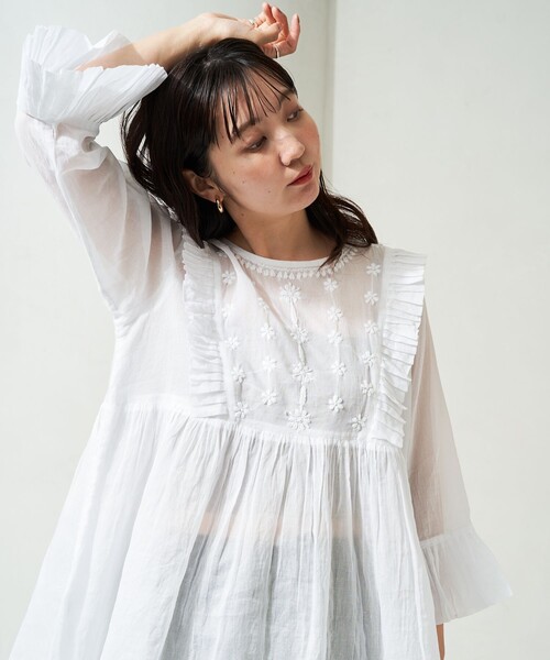 「Freada」 長袖ブラウス ONE SIZE ホワイト レディース_画像8