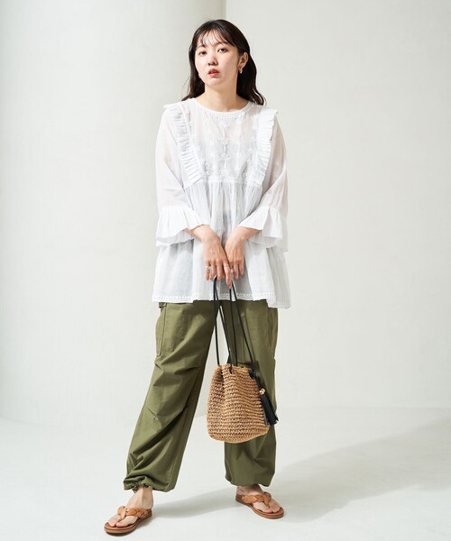「Freada」 長袖ブラウス ONE SIZE ホワイト レディース_画像9