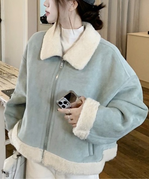 コート アウター エコムートンボアジャケット レディース : ZOZOTOWN