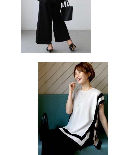 「Ehre style」 セットアップ FREE ベージュ×ブラック レディース_画像2