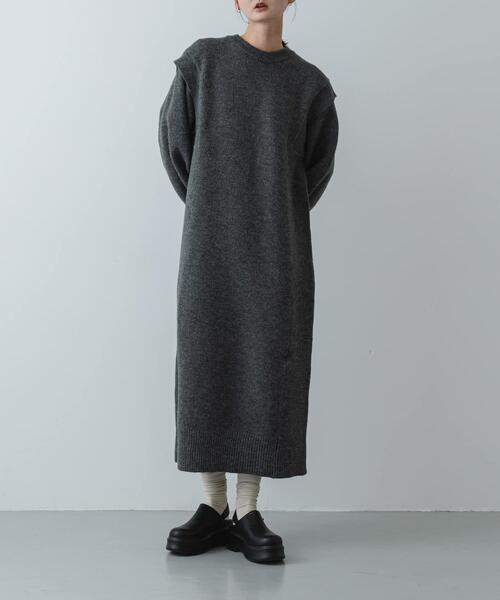 SENSE OF PLACE by URBAN RESEARCH ワンピース ショルダータックニット