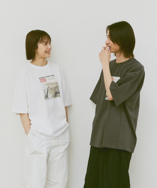 「flaner」 半袖Tシャツ MEDIUM ホワイト レディース_画像3