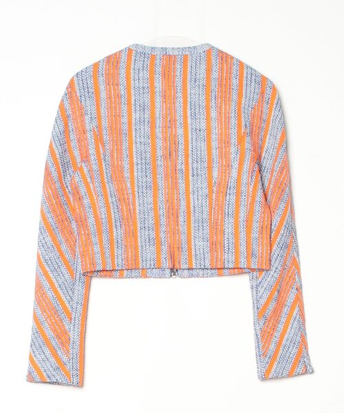 「CARVEN」 ストライプ柄ブルゾン 36 ブルー レディース_画像2