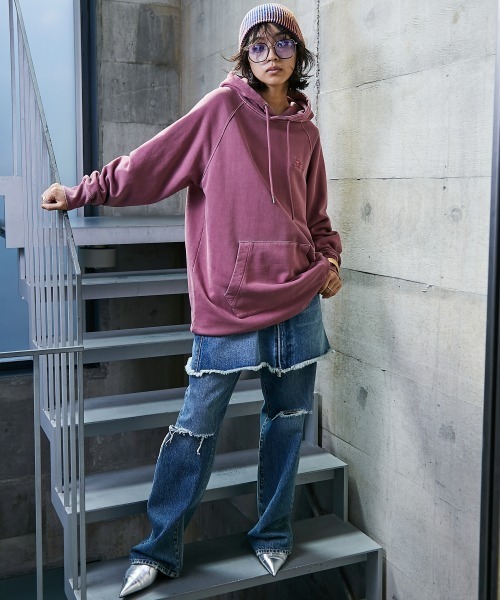 「GEVS.」 「SMILELAND」プルオーバーパーカー L ピンク レディース_画像8