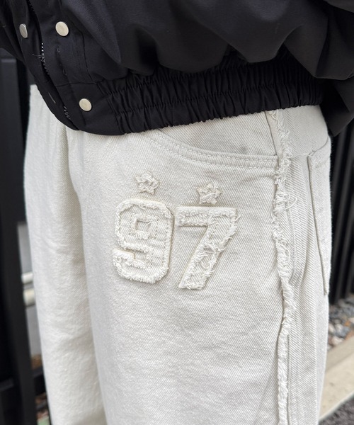 GOT7 ベンベン パッチ パンツ ナンバーパッチカーブワイドパンツ レディース メンズ