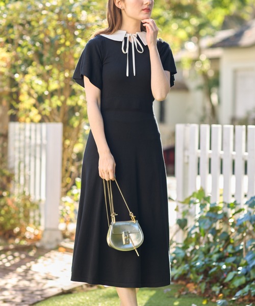 「tocco closet」 ニットワンピース M ブラック レディース_画像2