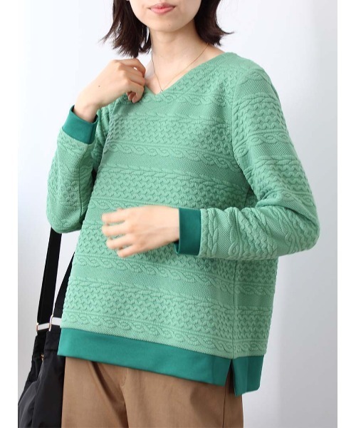 「MB mint breeze」 長袖カットソー M ネイビー レディース_画像3