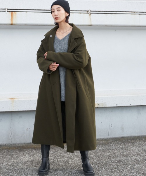 「Auntie Rosa Holiday」 チェスターコート MEDIUM カーキ レディース_画像8