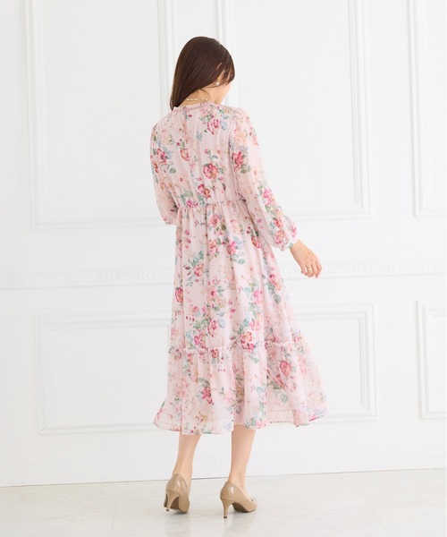 Rose Tiara（ローズティアラ） ワンピース シフォンプリントワンピース