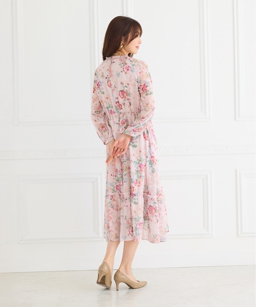 Rose Tiara（ローズティアラ） ワンピース シフォンプリントワンピース