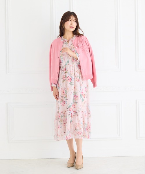 Rose Tiara（ローズティアラ） ワンピース シフォンプリントワンピース