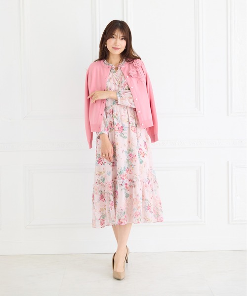 Rose Tiara(ローズティアラ) ワンピース シフォンプリントワンピース Rose Tiara(ローズティアラ) ワンピース シフォンプリントワンピース