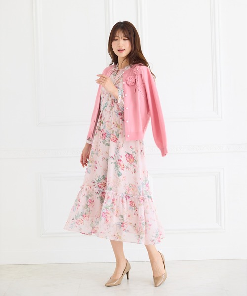 Rose Tiara（ローズティアラ） ワンピース シフォンプリントワンピース