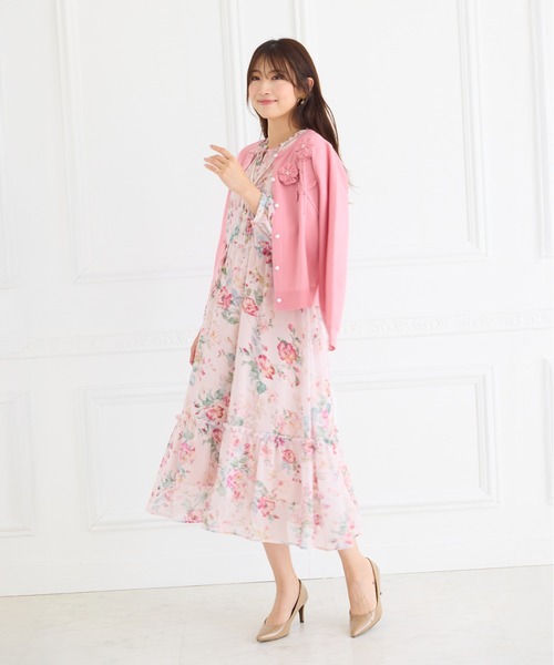 Rose Tiara（ローズティアラ） ワンピース シフォンプリントワンピース