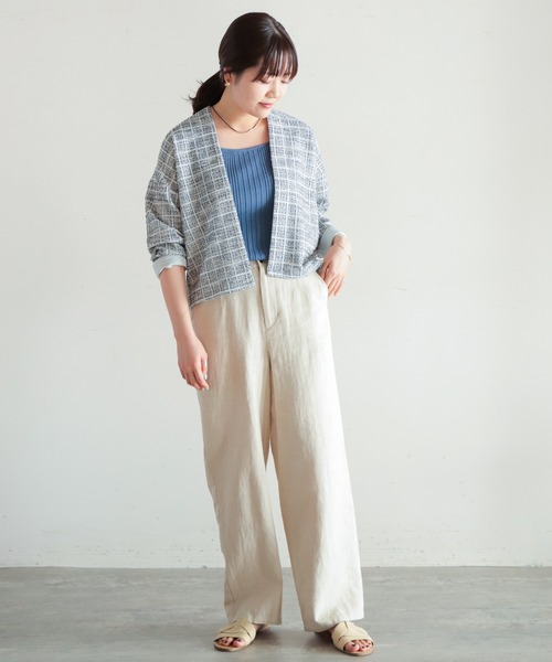 「NOMBRE IMPAIR」 ノーカラージャケット FREE ライトグレー レディース_画像7