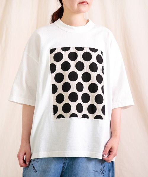 prit（プリット） tシャツ 空紡天竺×プリント 5分袖フレームTシャツ