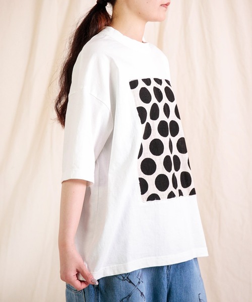 prit（プリット） tシャツ 空紡天竺×プリント 5分袖フレームTシャツ
