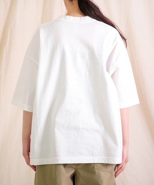 prit（プリット） tシャツ 空紡天竺×プリント 5分袖フレームTシャツ